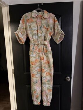 Lena Pastel Floral Utility Jumpsuit